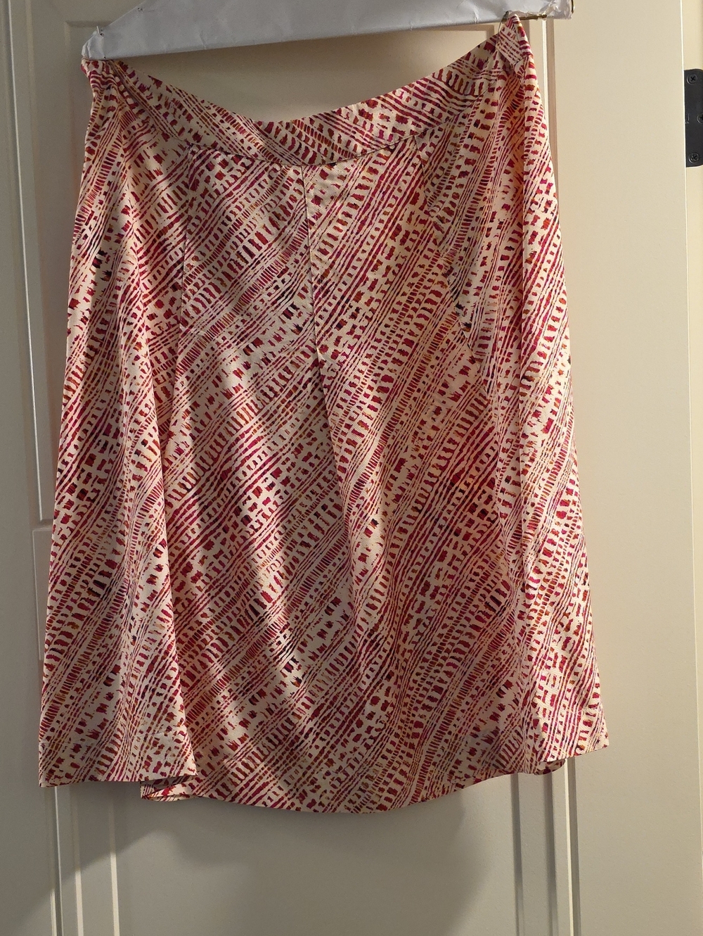 Merona Red and Cream Patterned A-Line Skirt